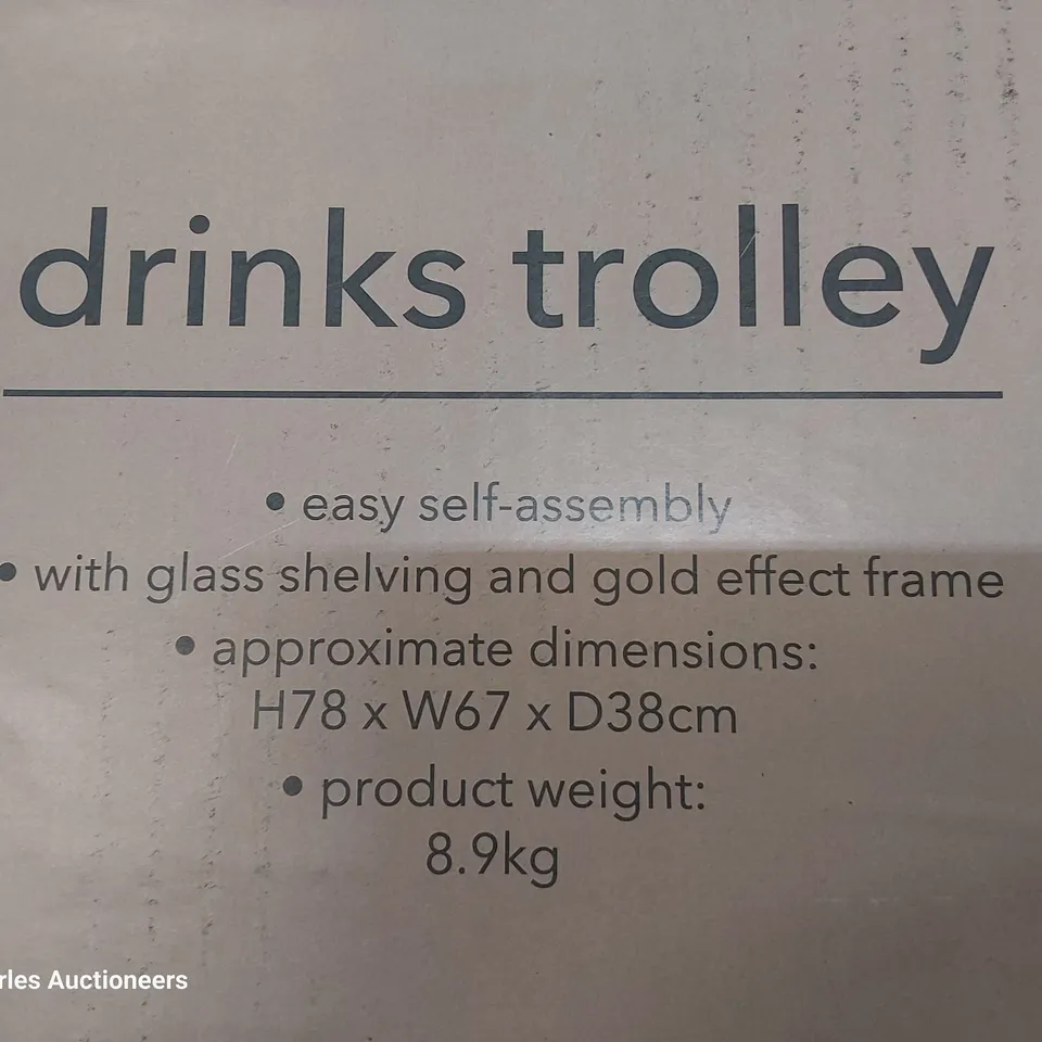 BRAND NEW BOXED DRINKS TROLLEY