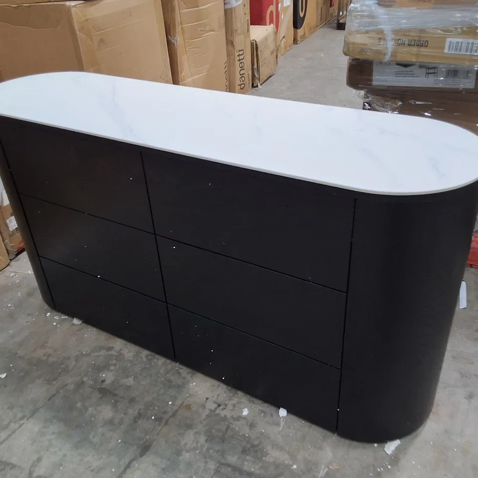 DANETTI MANHATTAN WHITE CERAMIC CHEST OF DRAWERS