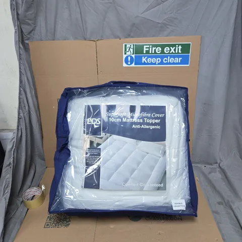 EDS SUPERSOFT MICROFIBRE MATTRESS TOPPER – DOUBLE (135X200 + 10CM) IN PROTECTIVE COVER 