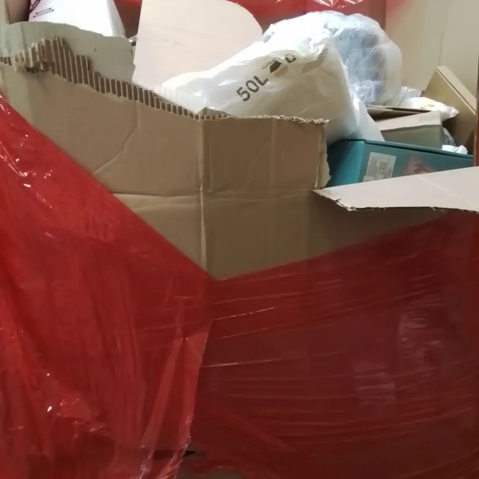 PALLET OF ASSORTED HOUSEHOLD GOODS AND PRODUCTS TO INCLUDE;UNDERSINK WATER FILTRATION SYSTEM,LIGHT FITTING,PREGNANCY PILLOW