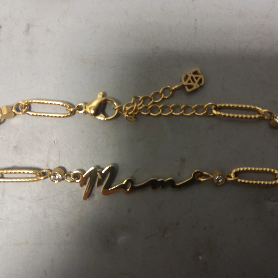 BOXED ABBOTT LYON "MOM" BRACELET IN GOLD W. JEWEL EFFECT