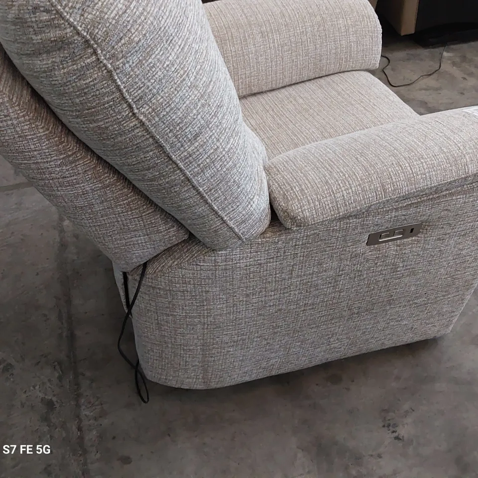 QUALITY BRITISH DESIGNER G PLAN CHADWICK POWER RECLINING EASY CHAIR LOOM SHALE FABRIC 