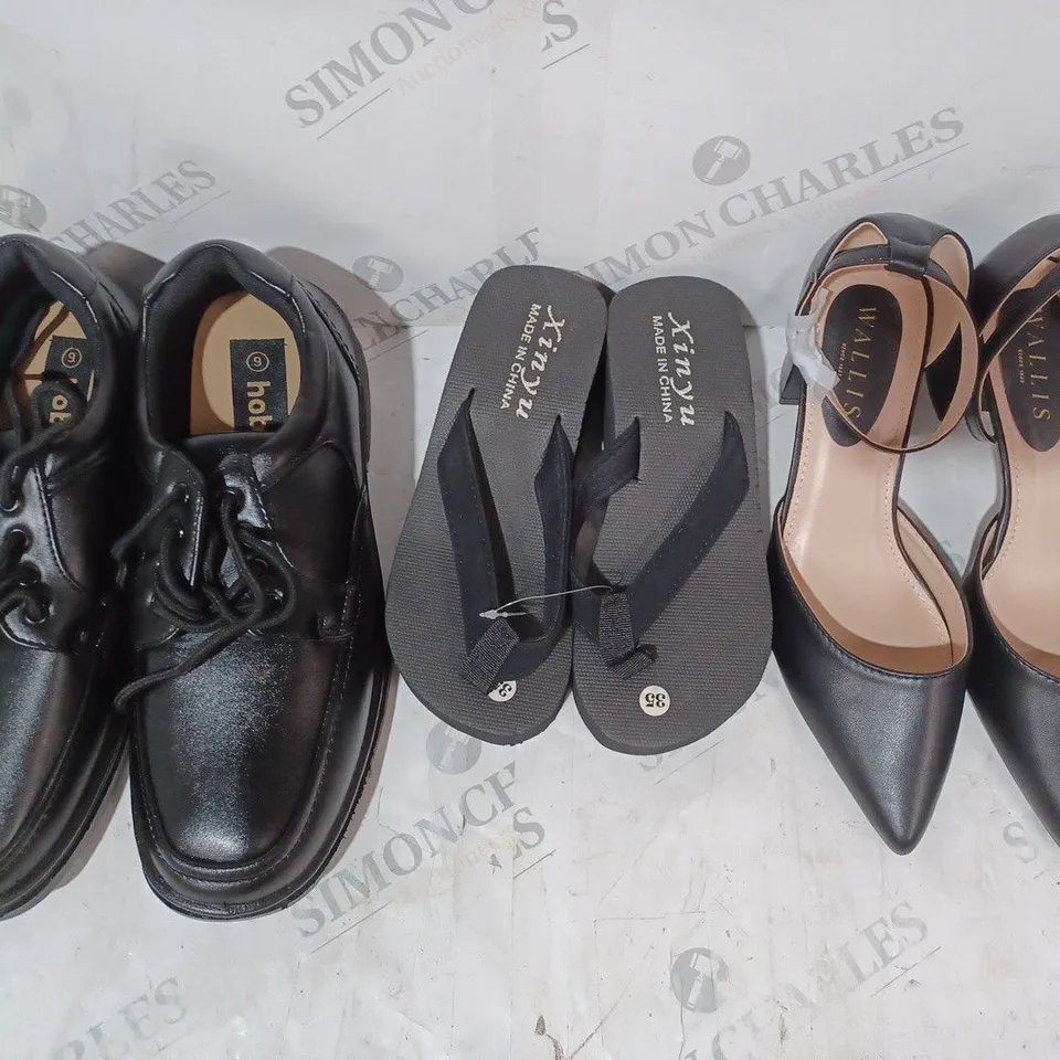 BOX OF APPROXIMATELY 20 ASSORTED PAIRS OF SHOES & FOOTWEAR ITEMS TO INCLUDE WALLIS, XINYU, HOBOS, ETC