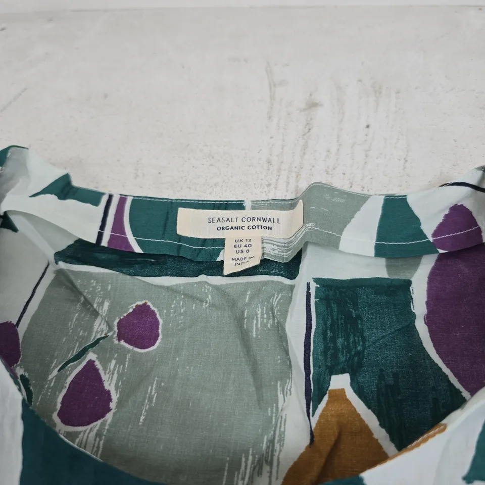 SEASALT CORNWALL GREEN/MULTI WOMENS TOP SIZE 12