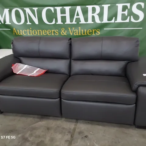 QUALITY ITALIAN DESIGNER GRADO POWER RECLINING THREE SEATER SOFA CHARCOAL LEATHER