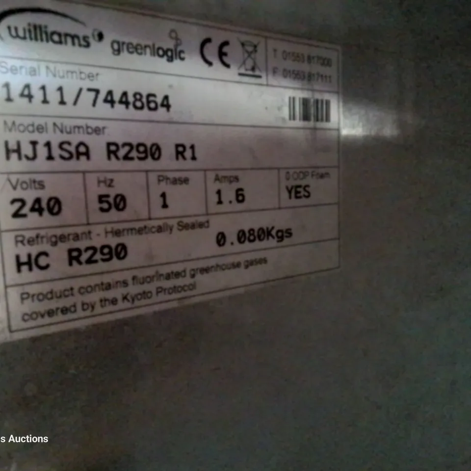 WILLIAMS TALL SINGLE DOOR FRIDGE model HJ1SA R290 R1