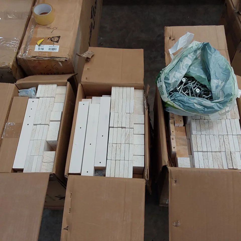 3 BOXES OF WHITE CHAIR PARTS (3 BOXES)