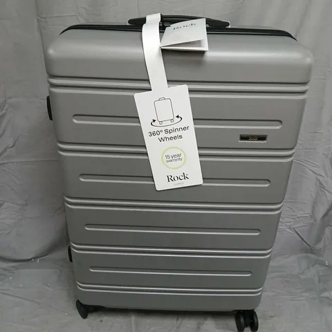 ROCK LONDON SILVER 4-WHEEL HARD-SHELL SUITCASE
