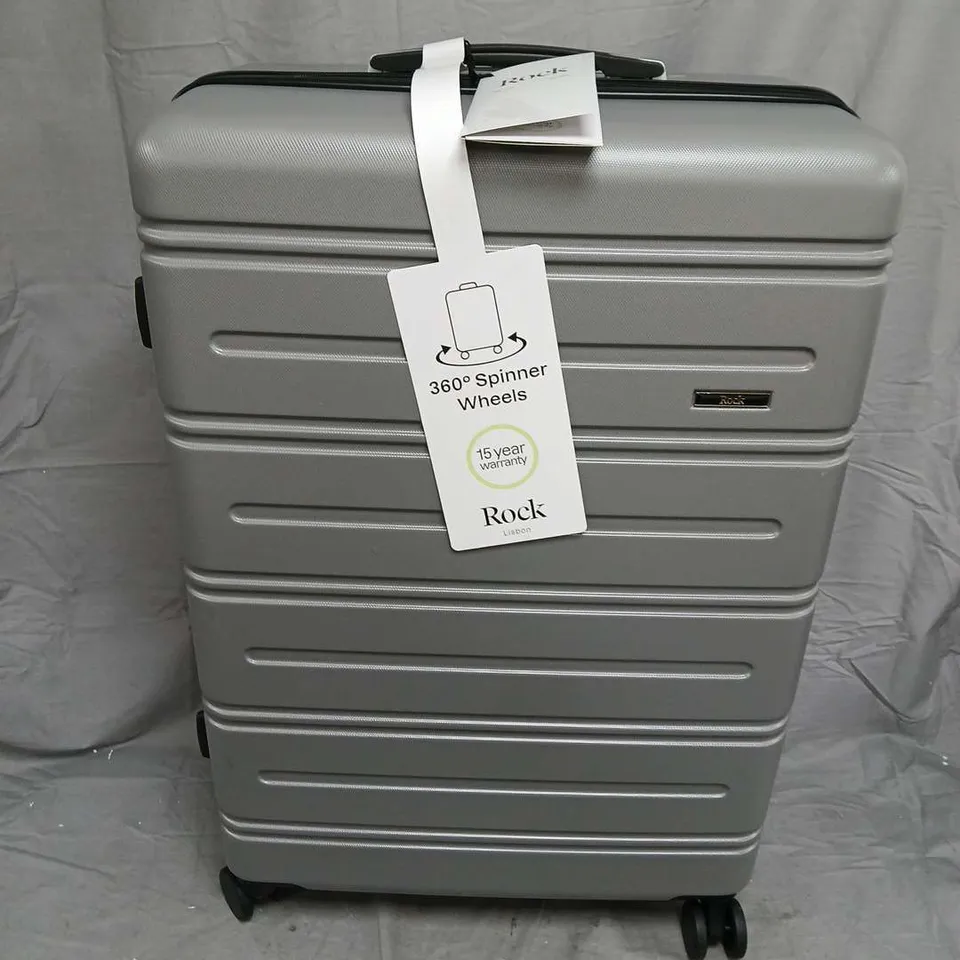 ROCK LONDON SILVER 4-WHEEL HARD-SHELL SUITCASE