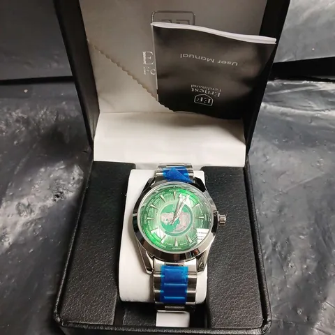 MENS ERNEST FERDINAND WATCH β GLOBAL DIAL β STAINLESS STEEL STRAP β 3ATM WATER RESISTANT - GIFT BOX