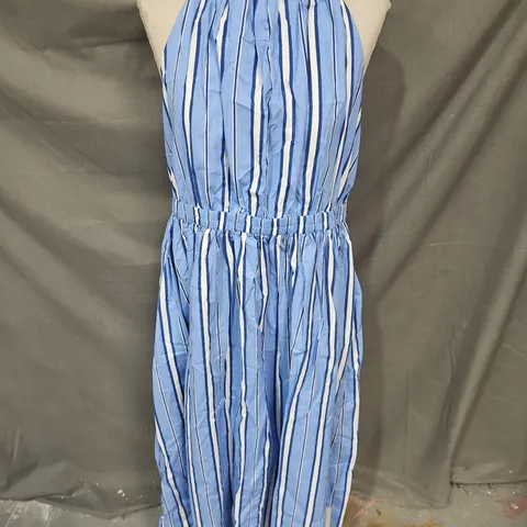 NOBODY'S CHILD SENNA MIDI DRESS IN BLUE STRIPE SIZE 16