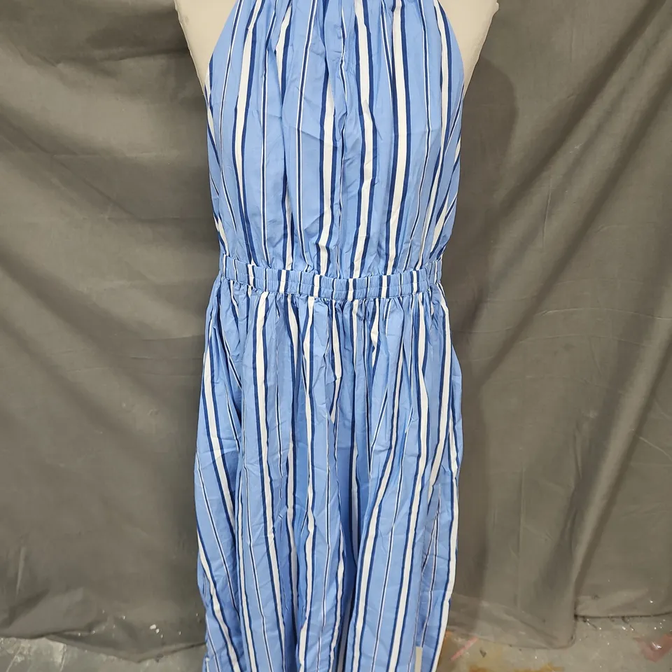 NOBODY'S CHILD SENNA MIDI DRESS IN BLUE STRIPE SIZE 16