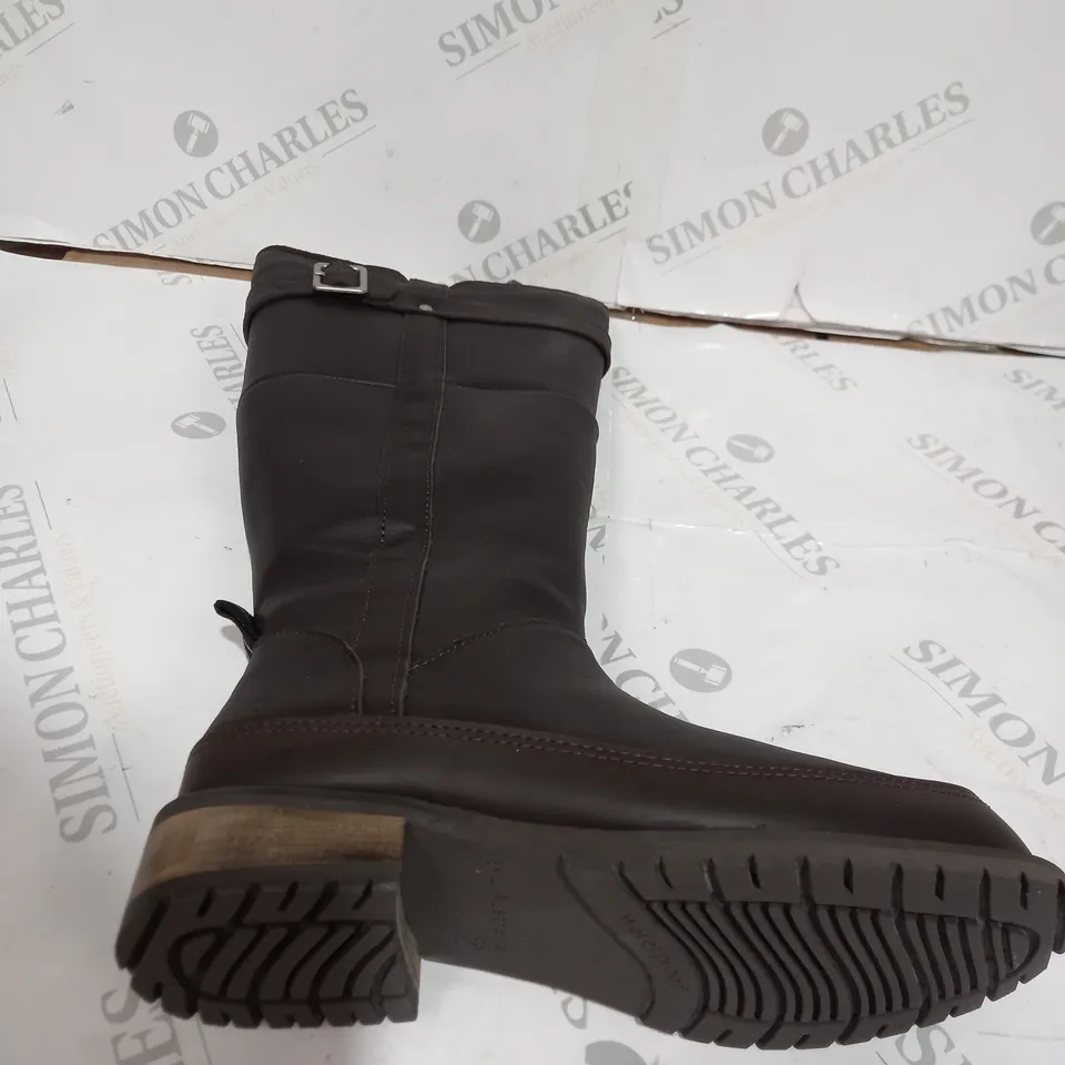 EMU AUSTRAILIA NATASHA ESPRESSO LEATHER BOOTS - SIZE 4 - UNBOXED