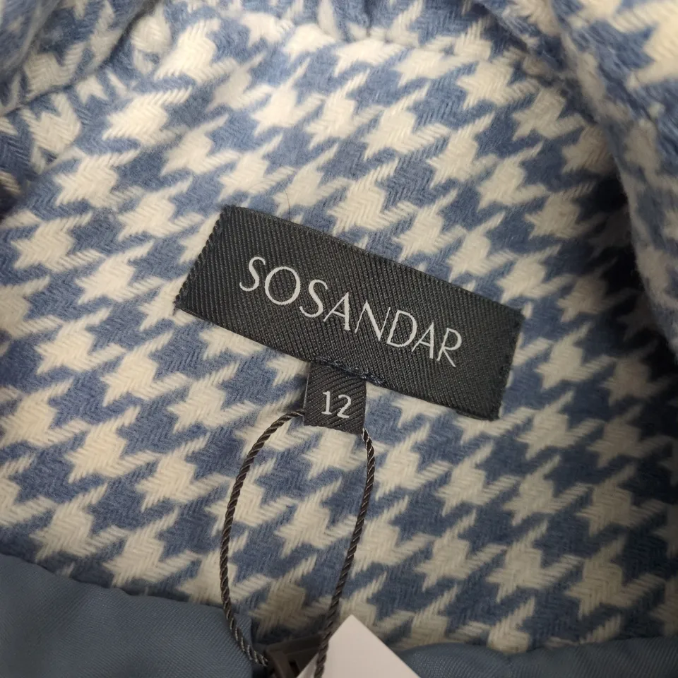 SOSANDER PASTE BLUE 12 DOGTOOTH CROMBIE BLAZER