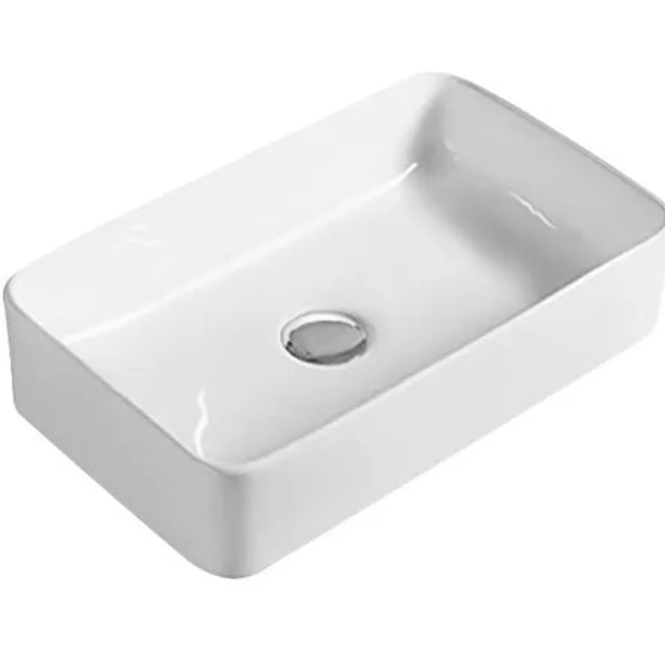 BOXED HUDSON REED VESSELS 520mm L x 340mm W RECTANGULAR WHITE COUNTERTOP BASIN (1 BOX)
