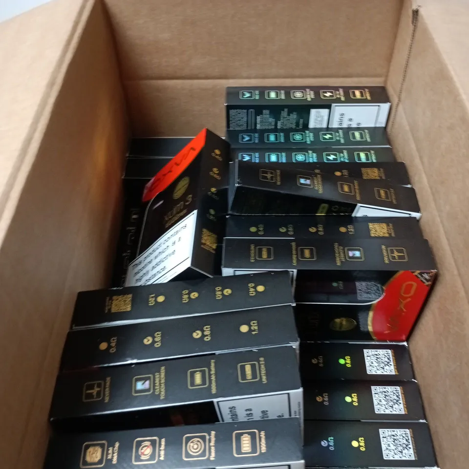 BOX OF APPROXIMATELY 30 OXVA ECIGS