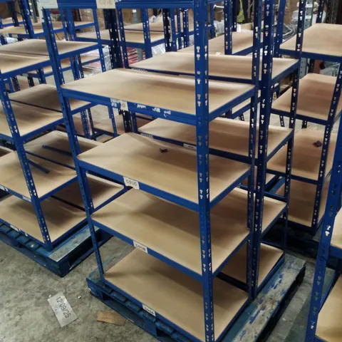 PALLET CONTAINING 2 5-TIER SHELVING UNITS 180×90×45CM - BLUE