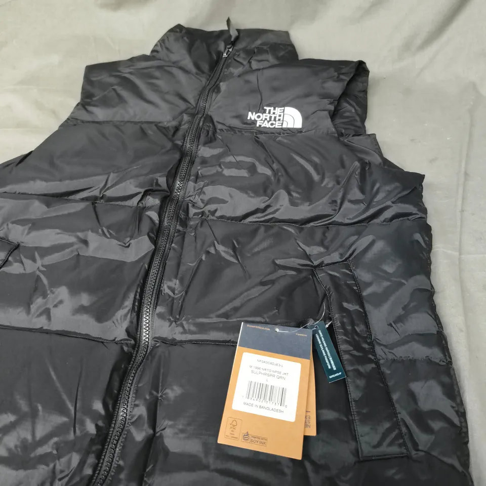 THE NORTH FACE BLACK PUFFER GILET VEST - SIZE L