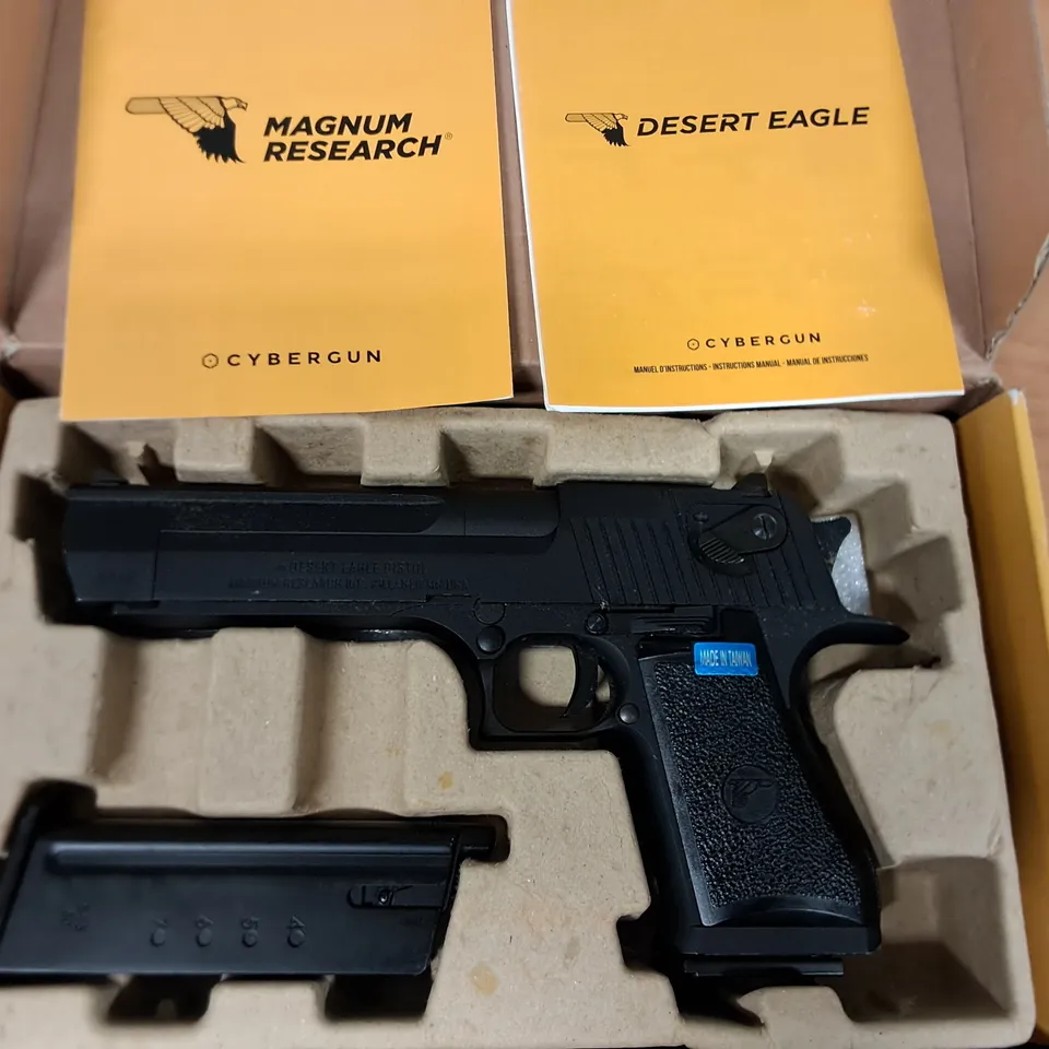 BOXED DESERT EAGLE. 50AE 6MM GAS BLOWBACK BB PISTOL