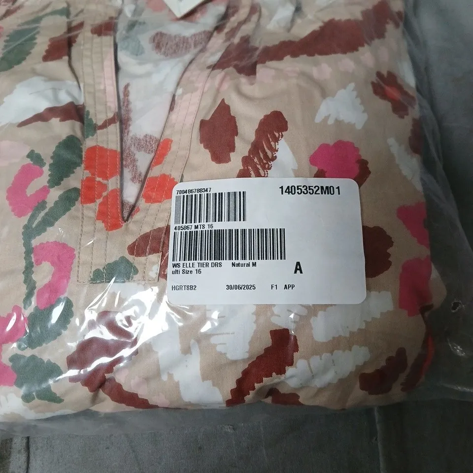 WHITE STUFF ELLE TIER DRESS MULTI SIZE 16, BAGGED