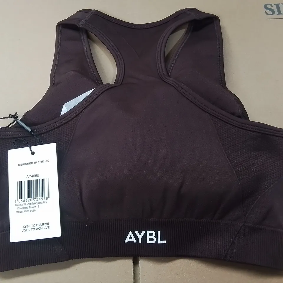 AYBL BALANCE V2 SEAMLESS SPORTS BRA IN BROWN - S