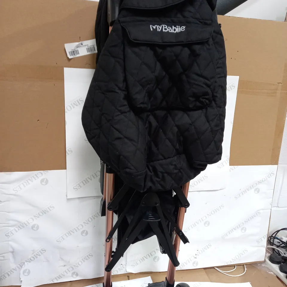 MY BABIIE BILLIE FAIERS MB51 ROSE GOLD BLACK AND GREY QUILTED STROLLER RRP £169.99