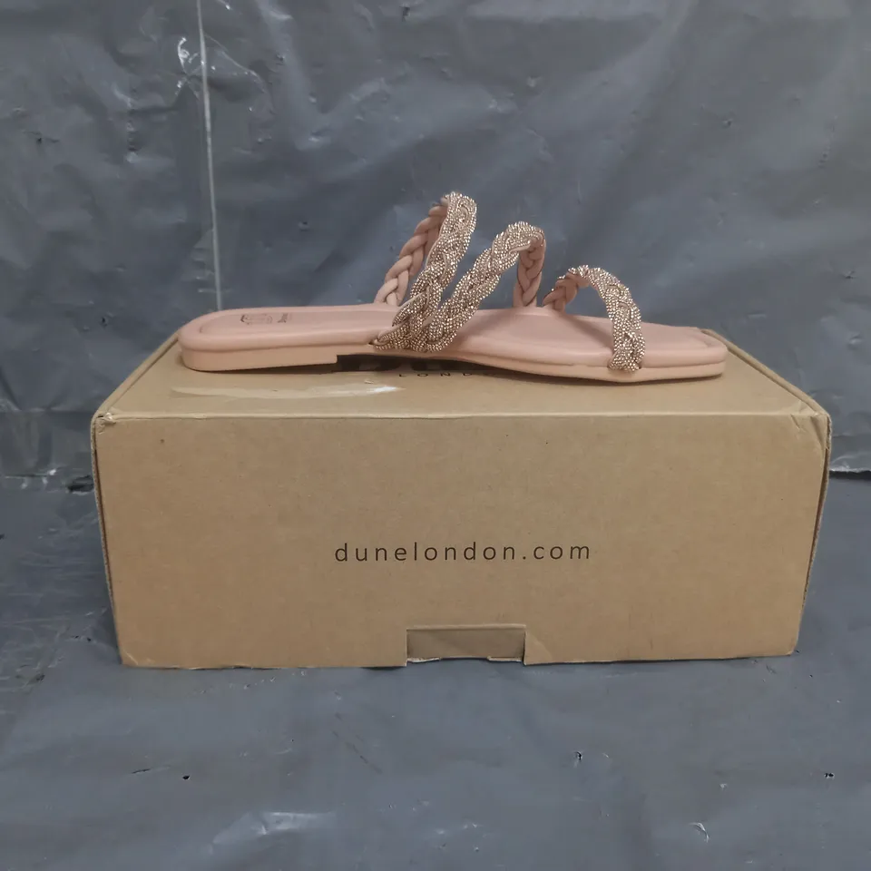 DUNE LONDON LASSA EMBELLISHED SANDALS BLUSH SIZE 6