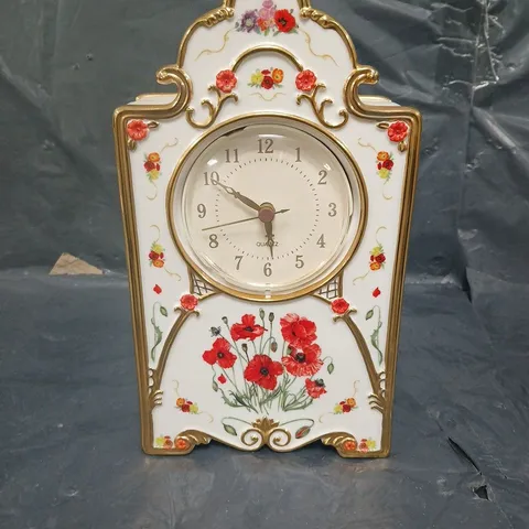 THE ROYAL BRITISH LEGION IN FLANDERS FIELD HEIRLOOM PORCELAIN CLOCK