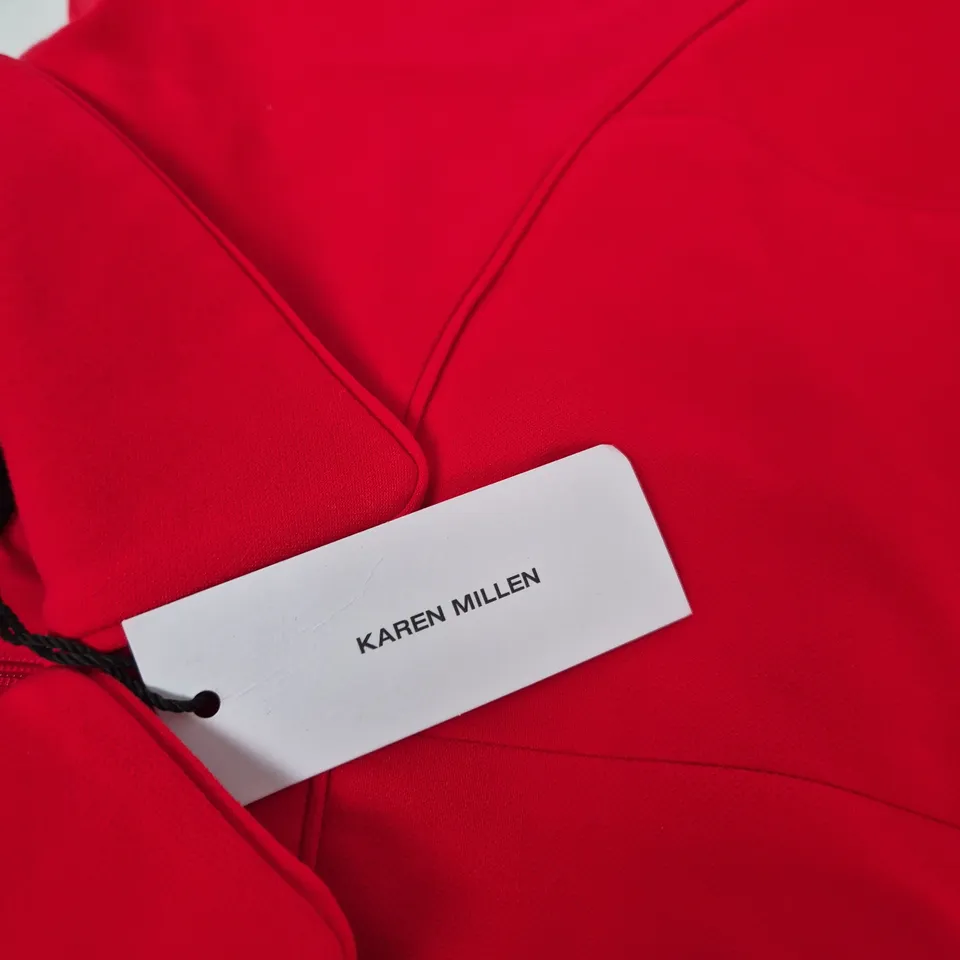 KAREN MILLEN RED COMPACT STRETCH TAILORED JUMPSUIT – UK 12 (EU 40, US 8)