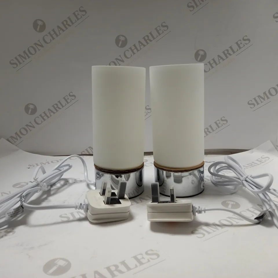 JHON LEWIS CARA OPAL GLASS SHADE TOUCH LAMP SET OF 2 
