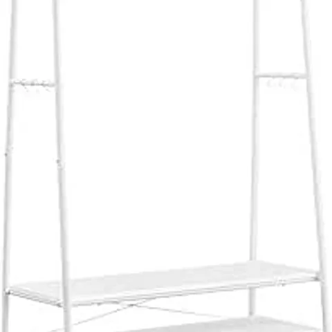 VASAGLE CLOTHES RAIL, CLOTHES RACK WITH 2 SHELVES