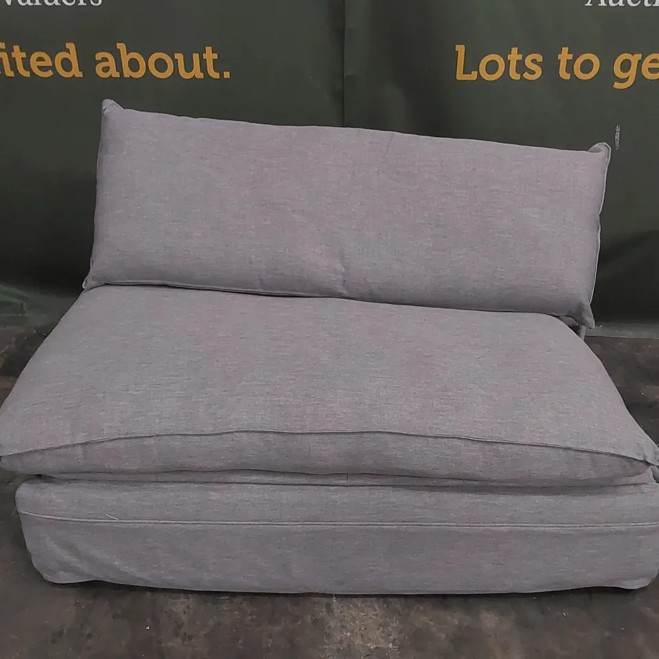 QUALITY DESIGNER GREY FABRIC UPHOLSTERED SOFA BED