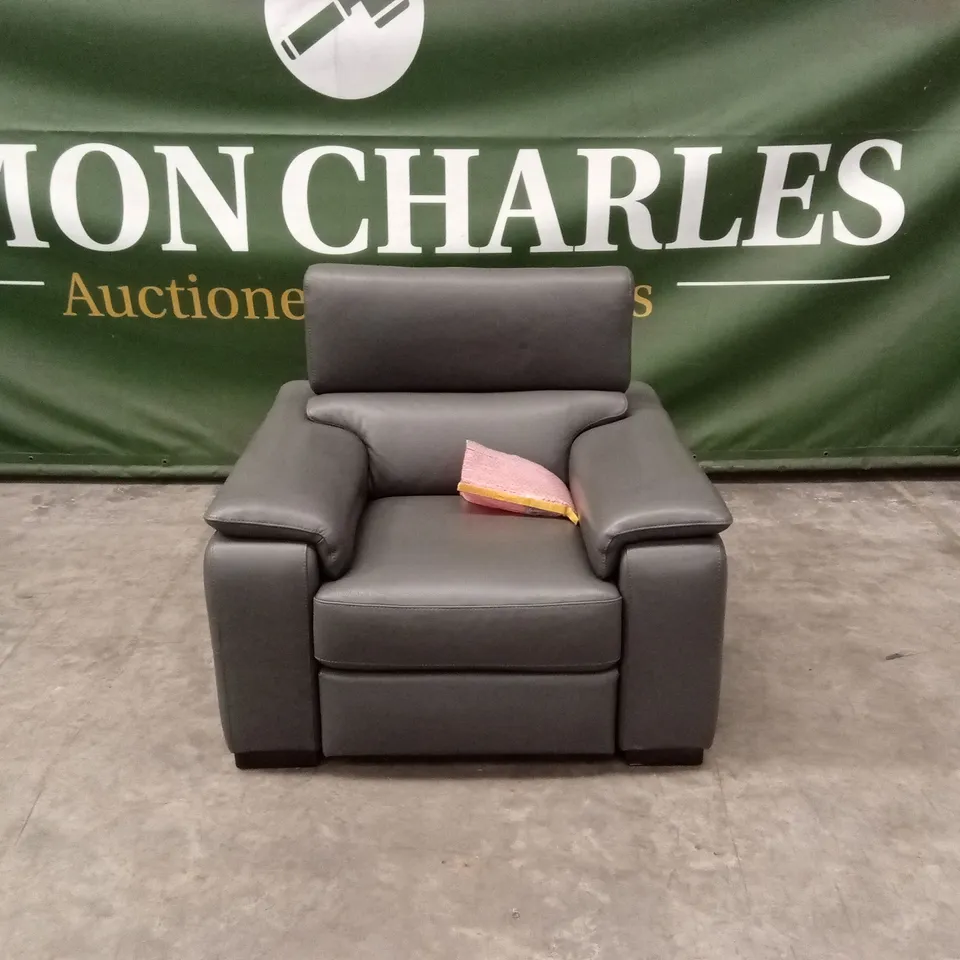 QUALITY DESIGNER ITALIAN MADE VENTO ELECTRIC RECLINER LEATHER ARMCHAIR