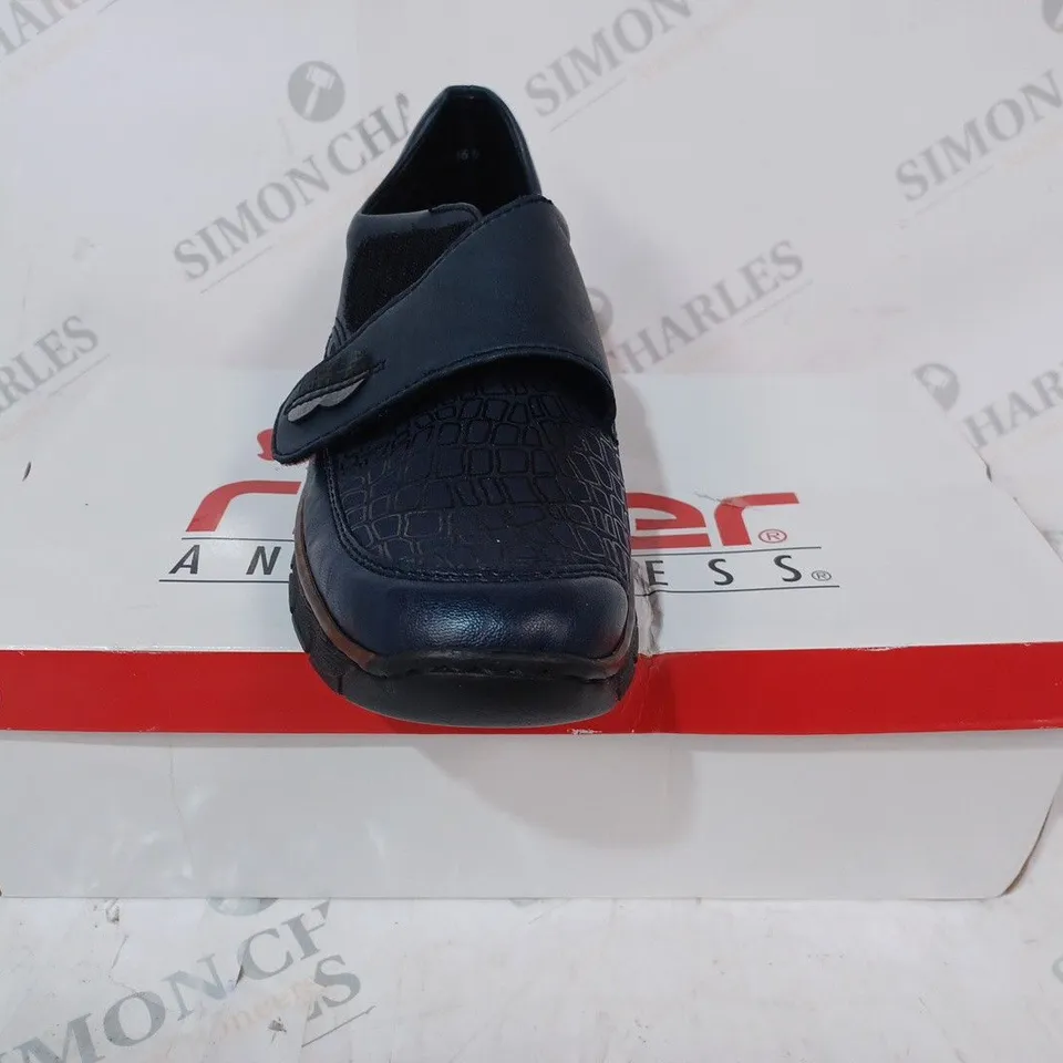 BOXED PAIR OF RIEKER SHOES IN NAVY UK SIZE 6.5