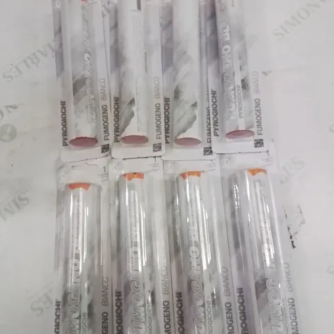 BOX CONTAINING 8 BRAND NEW WHITE SMOKE FLARES (OVER 18 ONLY) (COLLECTION ONLY)