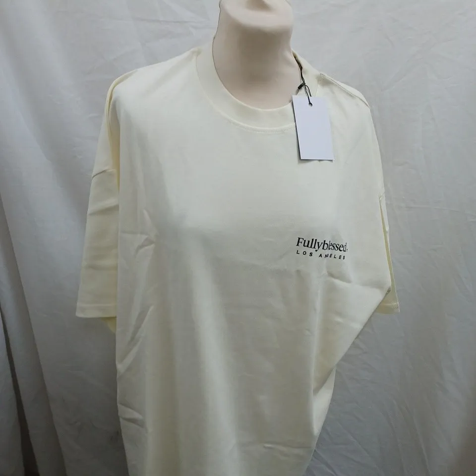 FULLY BLESSED OVERSIZED CREAM T-SHIRT - MEDIUM