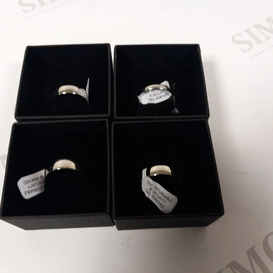 4 ASSORTED 9CT WHITE GOLD PERSONALISED RINGS RRP £600