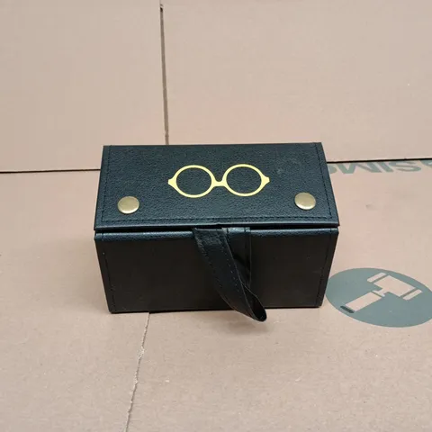 BLACK WITH GOLD LOGO GLASSES/SUNGLASSES ORGANISER/TRAVEL CASE BOXED