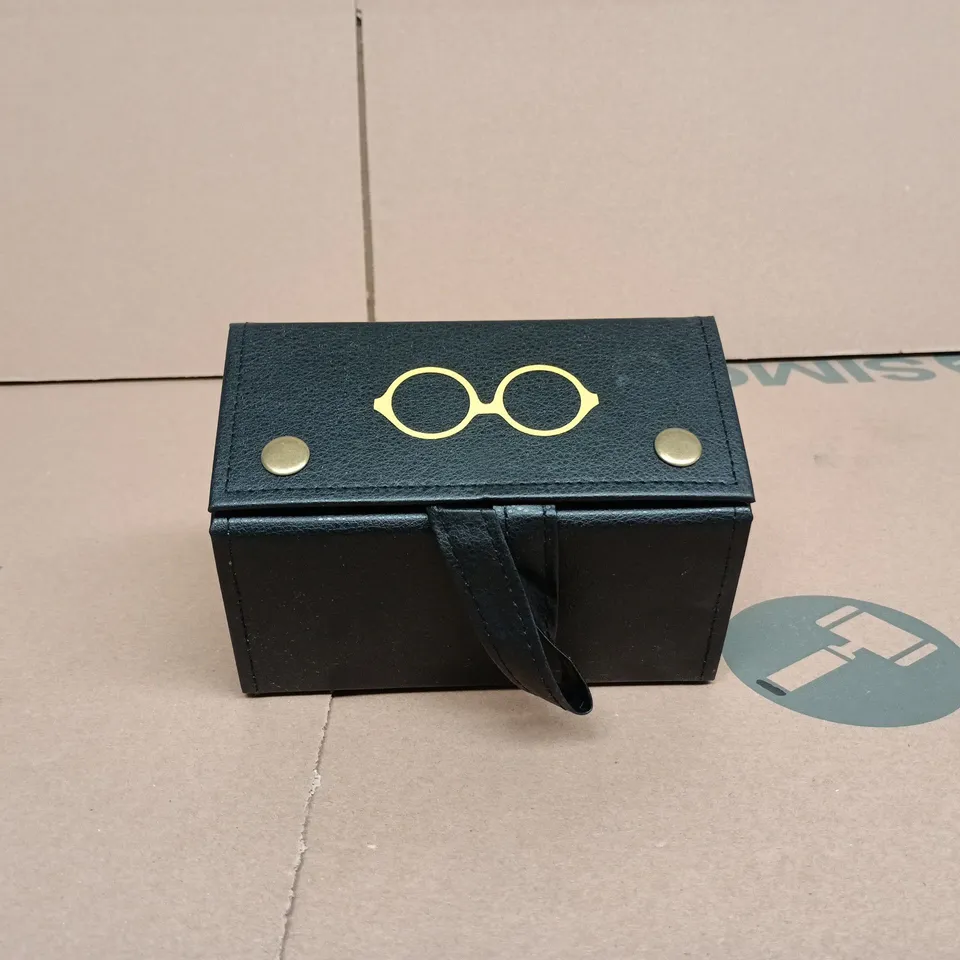 BLACK WITH GOLD LOGO GLASSES/SUNGLASSES ORGANISER/TRAVEL CASE BOXED