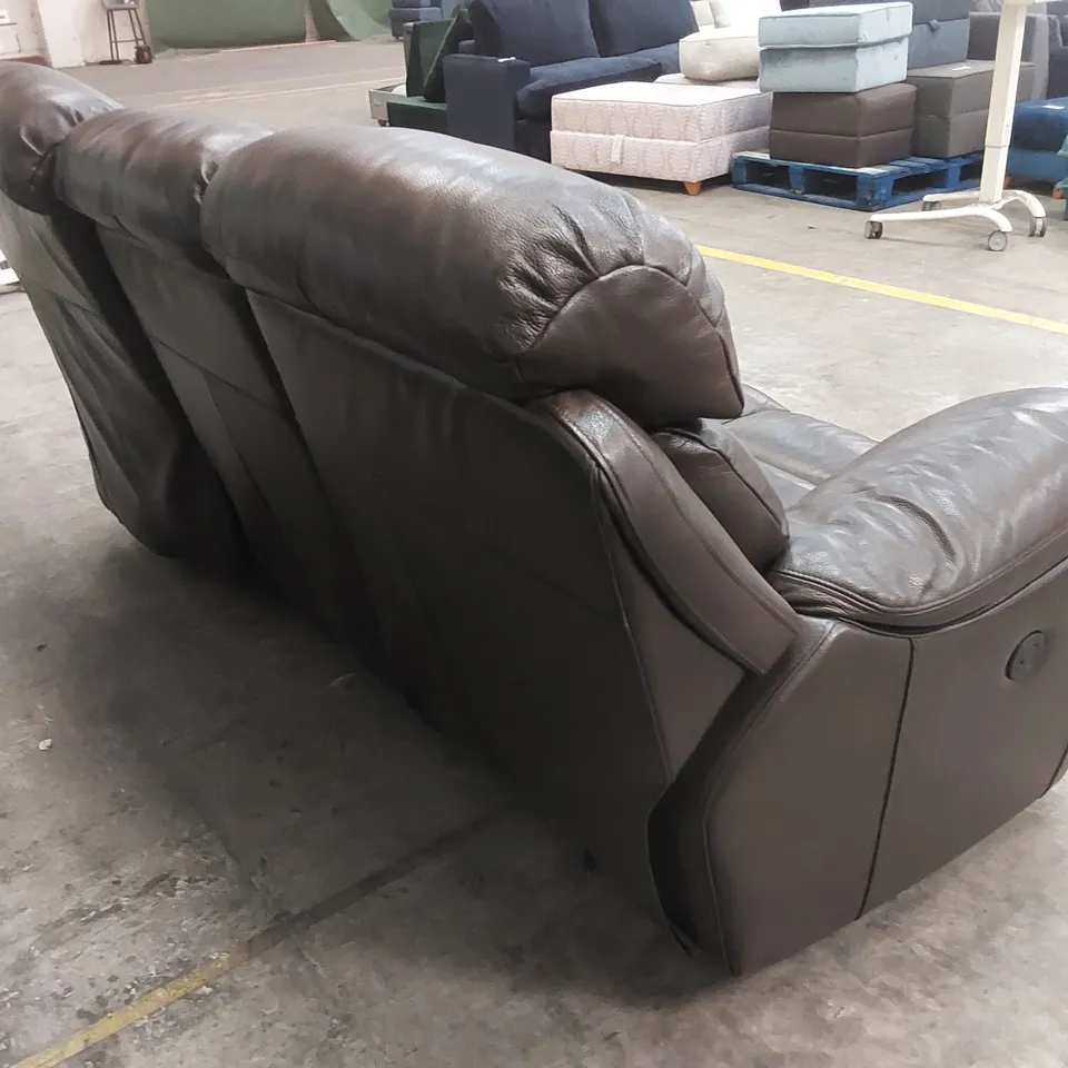 QUALITY DESIGNER 3 SEATER FAUX LEATHER ELECTRIC RECLINER CHAIR - BROWN
