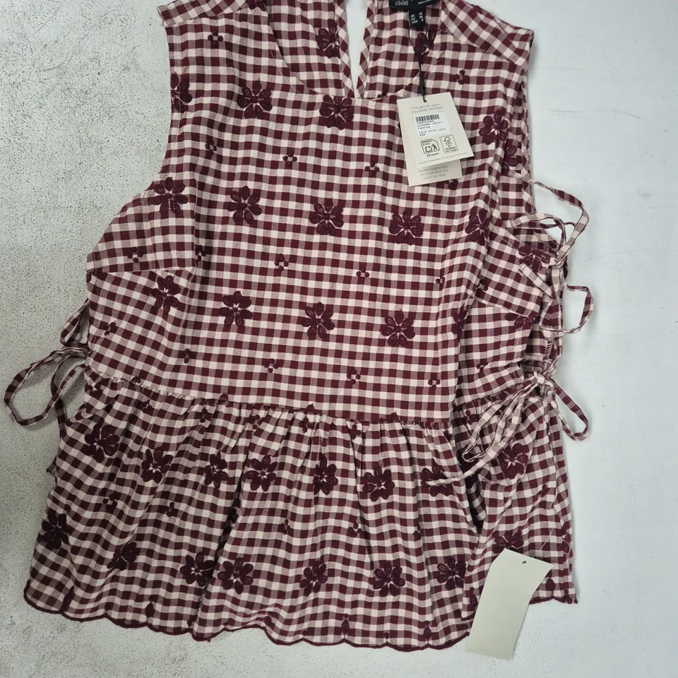 NOBODY'S CHILD VALERIE TOP IN BURGUNDY SIZE UK 10