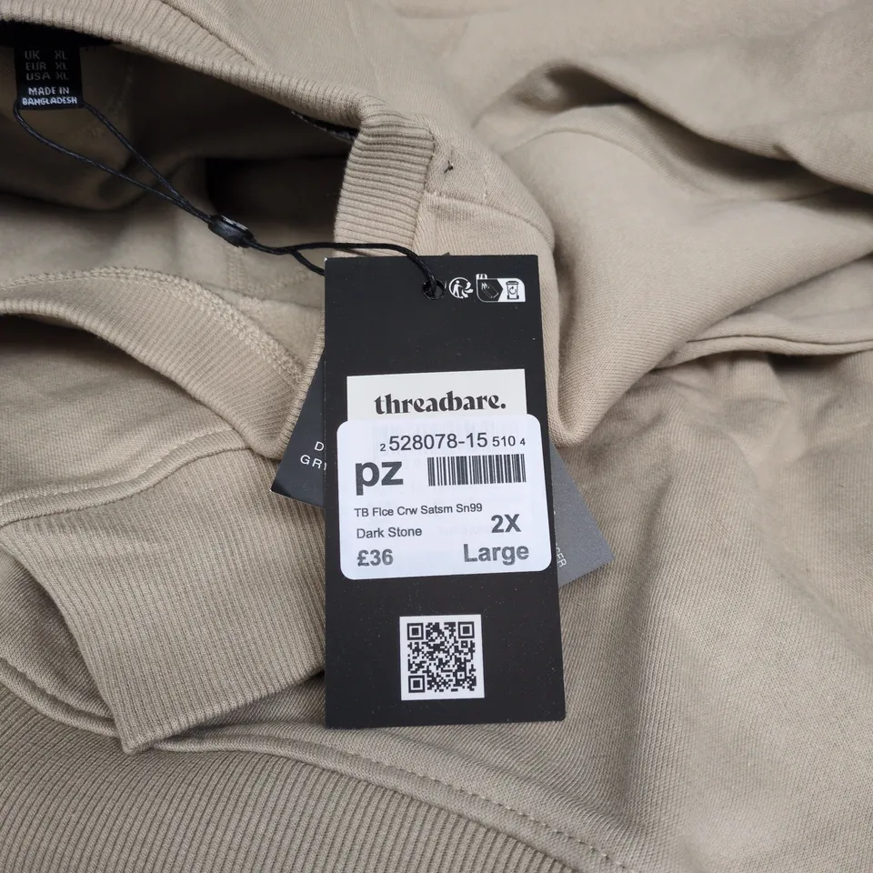 THREADBARE JUMPER XL WITH TAGS DARK STONE