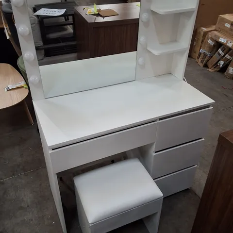 BALCONERA DRESSING TABLE WITH MIRROR, 4-DRAWER MAKEUP VANITY TABLE SET (2 PARTS)