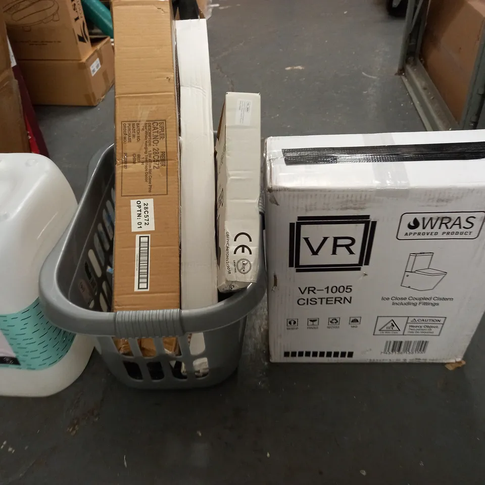 LOT OF 10 ASSORTED HOUSEHOLD ITEMS TO INCLUDE HEATED CLOTHES AIRER, ARTIFICIAL GRASS AND CISTERN / COLLECTION ONLY