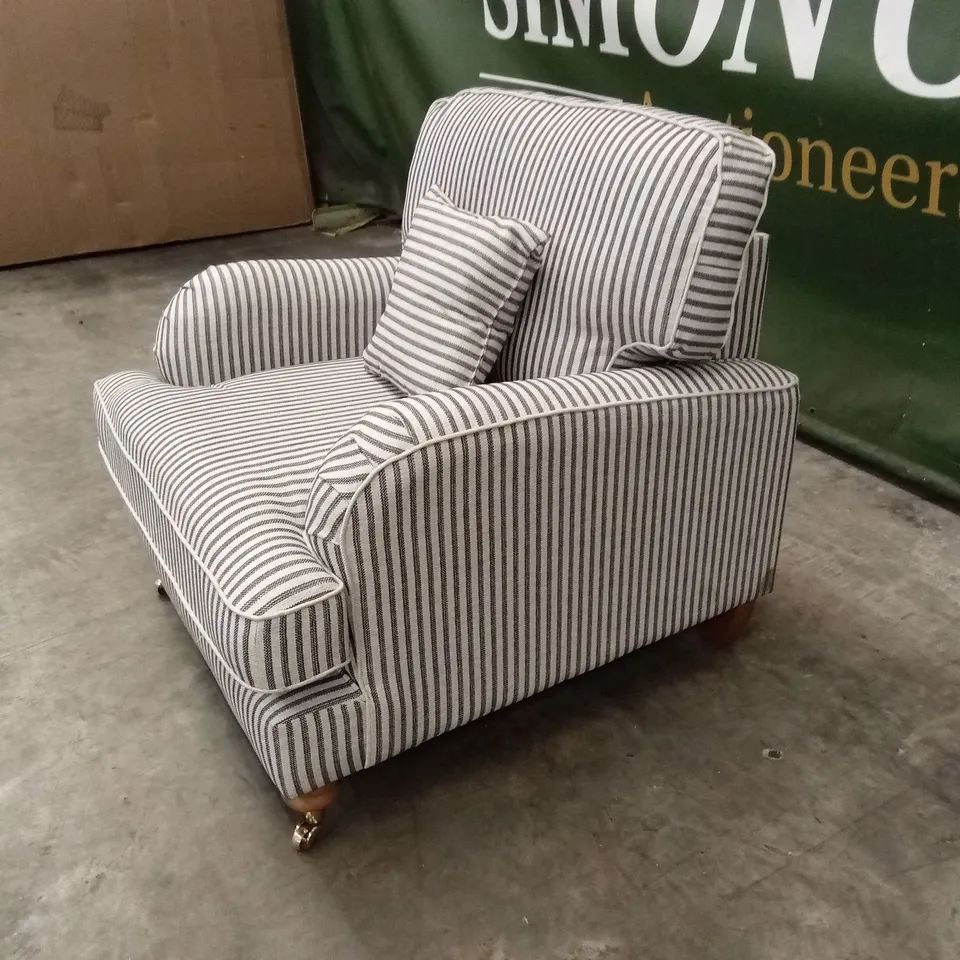 BAY STRIPE FABRIC ARMCHAIR RRP £749