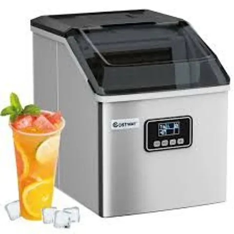 BOXED COUNTERTOP ICE MAKER PORTABLE CUBE MACHINE 22KG/24H WITH LCD DISPLAY