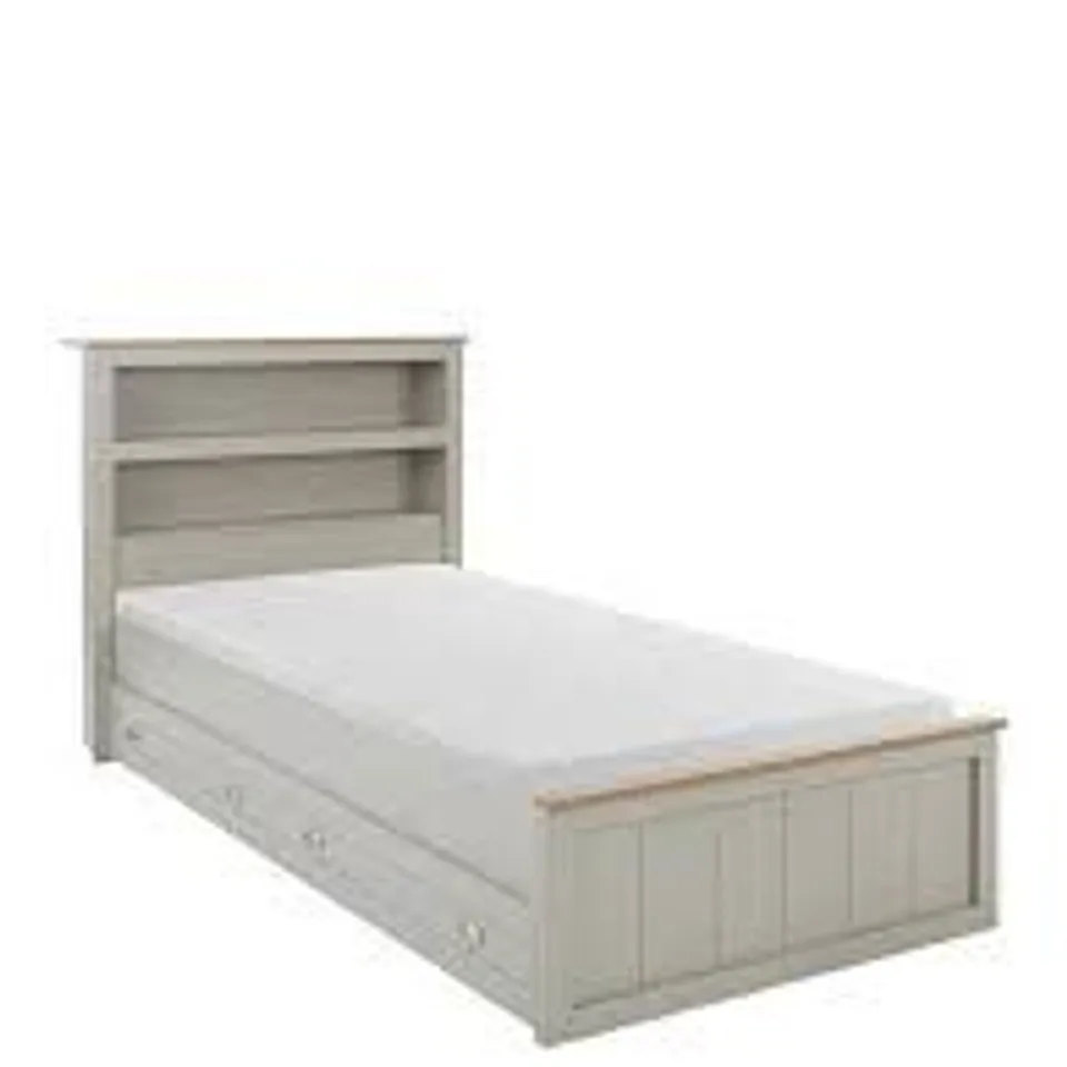 BOXED GRADE 1 ATLANTA GREY SINGLE BED WITH STORAGE (1 BOX) RRP £319.99