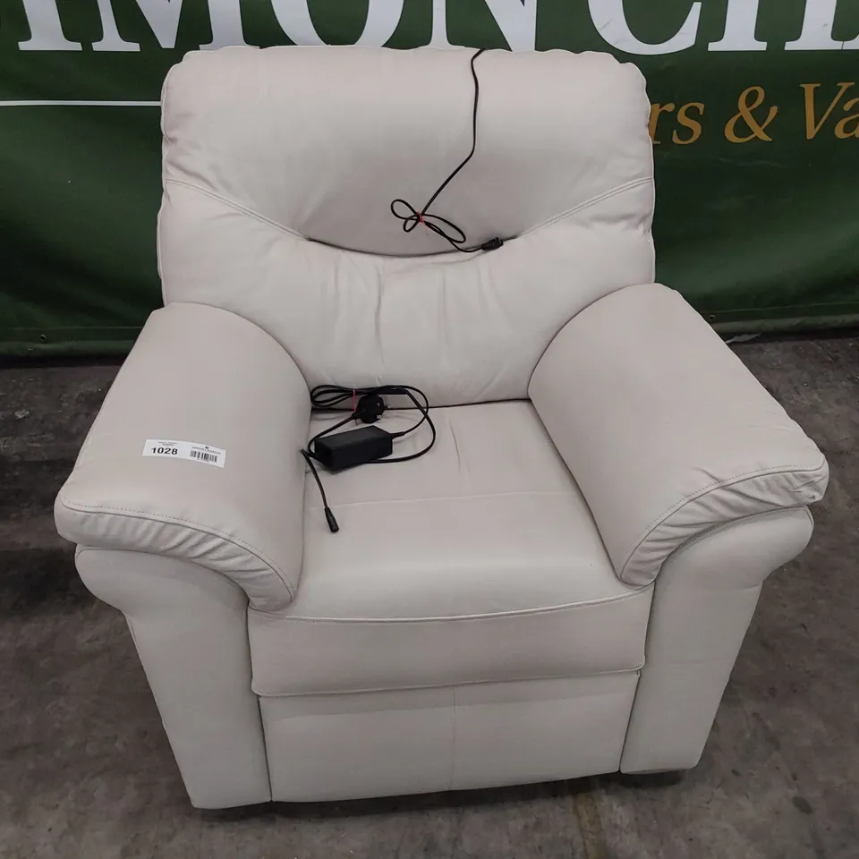 QUALITY BRITISH DESIGNER G PLAN WASHINGTON POWER RECLINING EASY CHAIR KENSINGTON CHALK LEATHER 