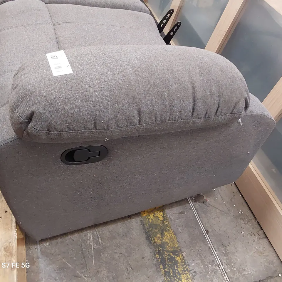 MANUAL RECLINING TWO SEATER SOFA BASE SECTION GREY FABRIC 