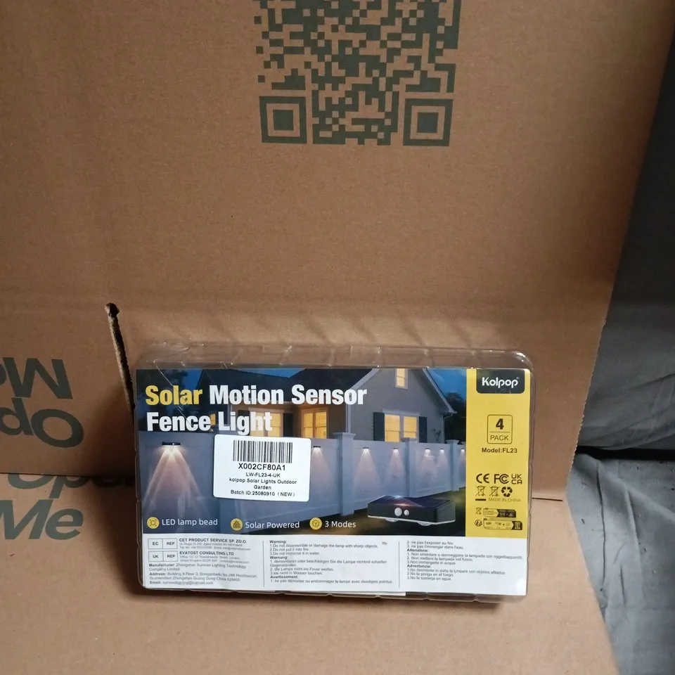 KOLPOP SOLAR MOTION SENSOR FENCE LIGHT – 4 PACK, MODEL FL23